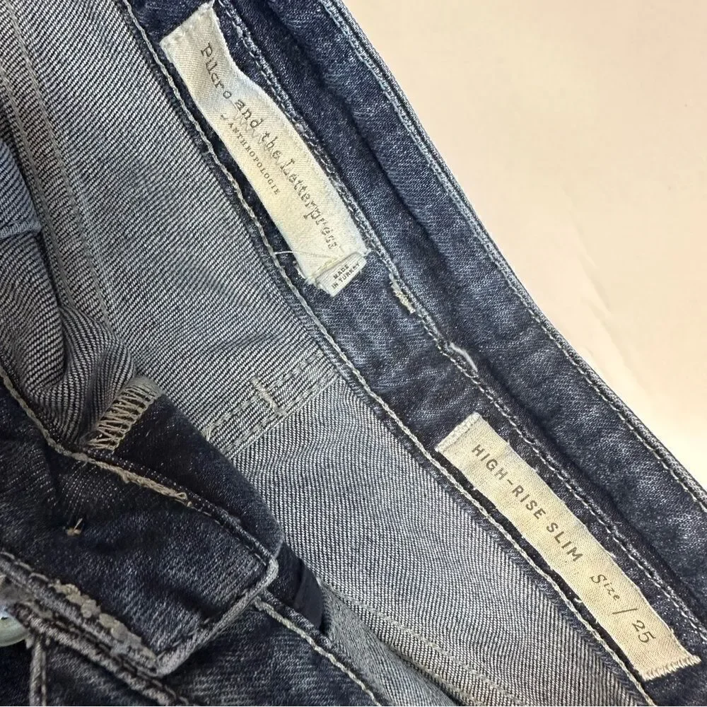 Pilcto & The Letterpress By Anthropologie Sz 25 High Rise Slim  Cropped